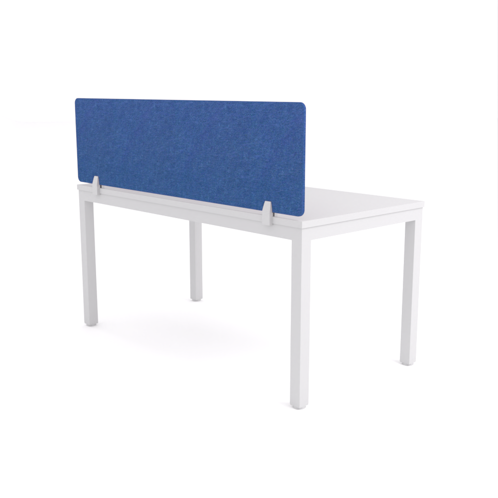 California Office Workstations (Straight Legs) 1-User Single-Sided Desk With AcoustiQ Screen (Cobalt Blue Screen)