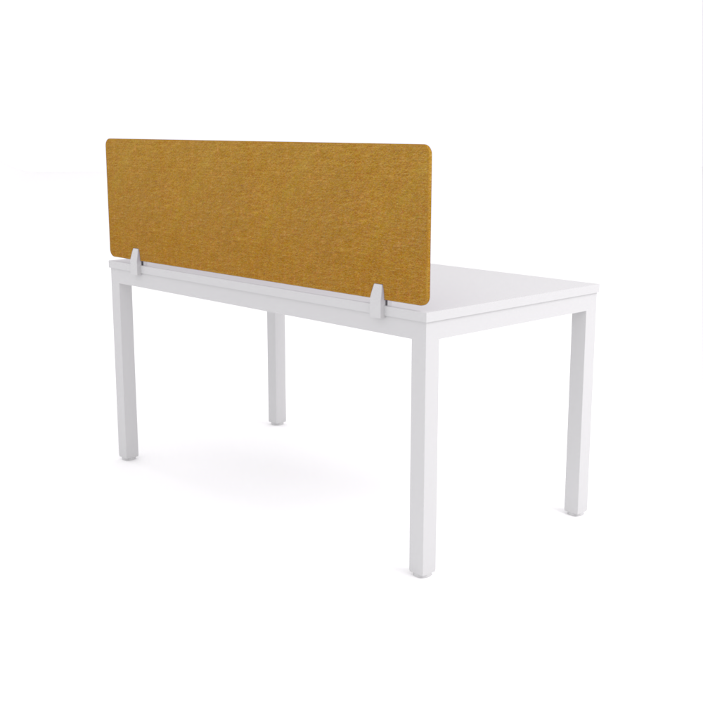 California Office Workstations (Straight Legs) 1-User Single-Sided Desk With AcoustiQ Screen (Golden Yellow Screen)