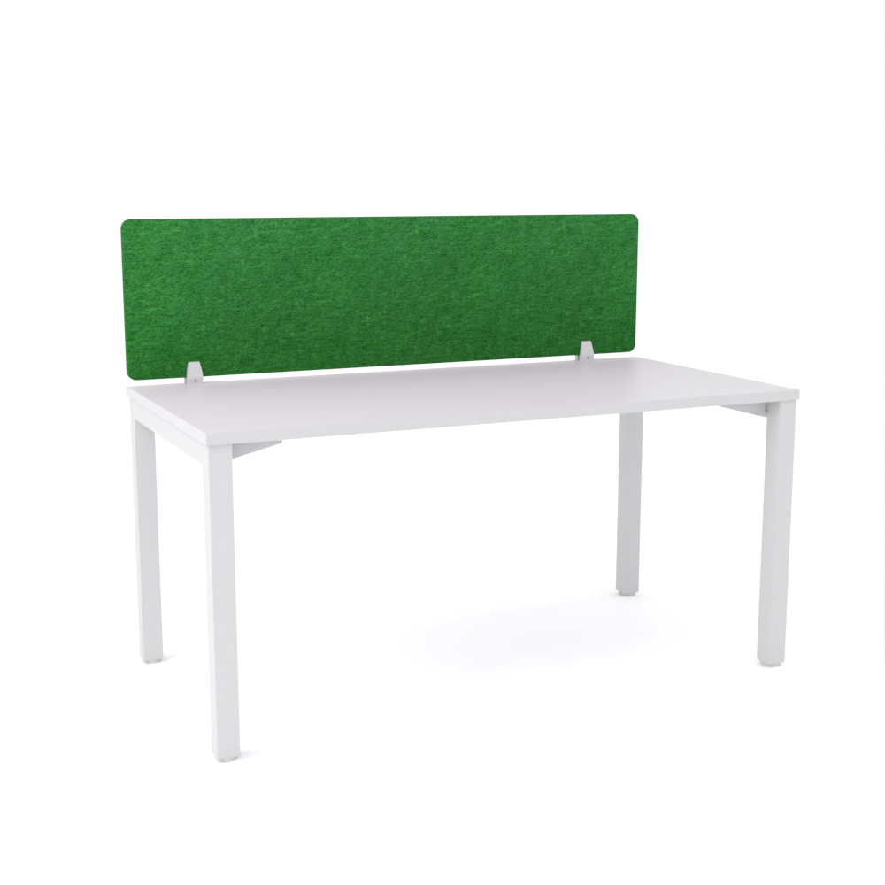California Office Workstations (Straight Legs) 1-User Single-Sided Desk With AcoustiQ Screen (Green Screen)