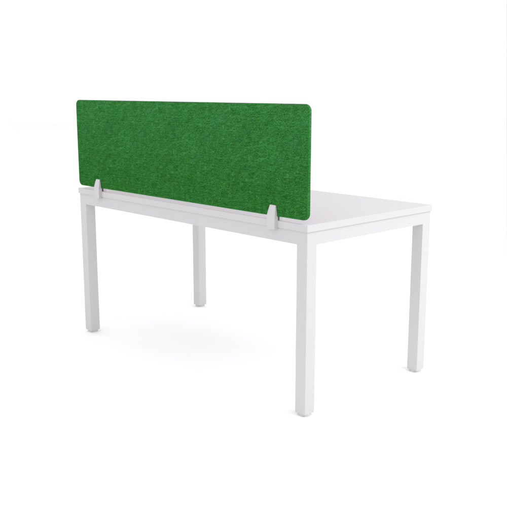 California Office Workstations (Straight Legs) 1-User Single-Sided Desk With AcoustiQ Screen (Green Screen)