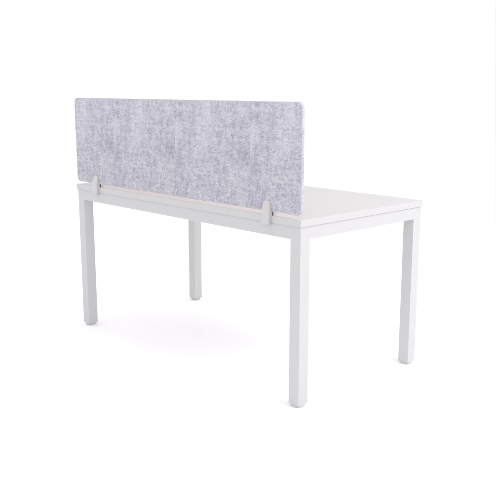California Office Workstations (Straight Legs) 1-User Single-Sided Desk With AcoustiQ Screen (Marble Gray Screen)