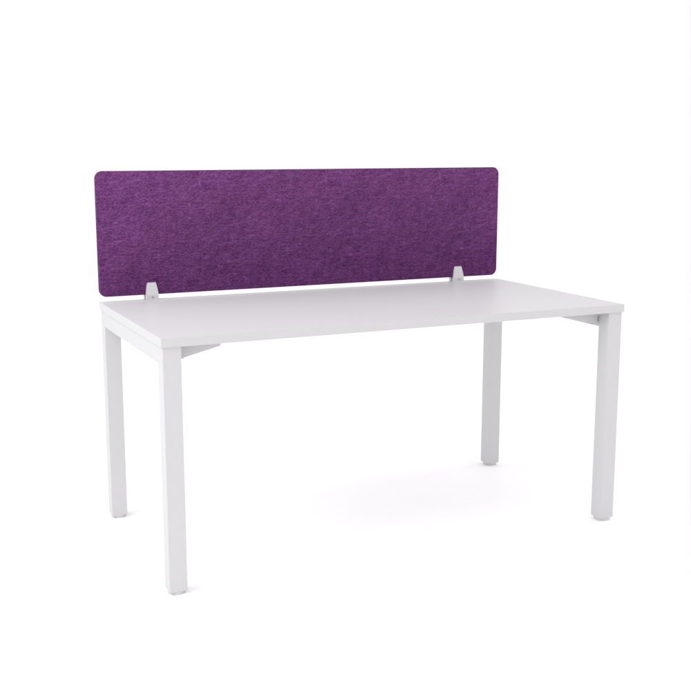 California Office Workstations (Straight Legs) 1-User Single-Sided Desk With AcoustiQ Screen (Purple Screen)