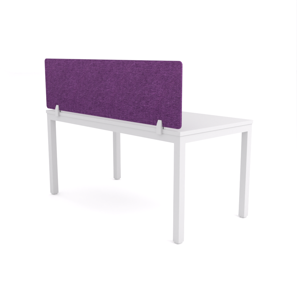 California Office Workstations (Straight Legs) 1-User Single-Sided Desk With AcoustiQ Screen (Purple Screen)