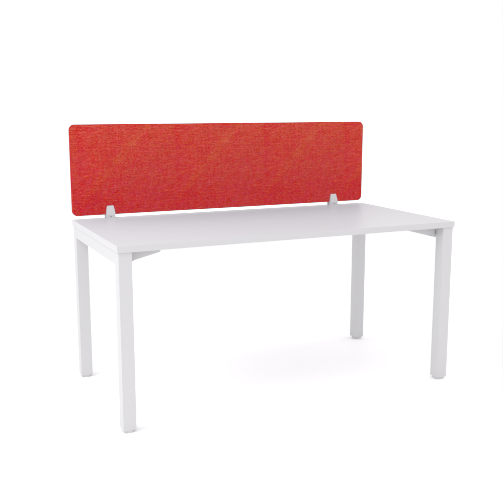 California Office Workstations (Straight Legs) 1-User Single-Sided Desk With AcoustiQ Screen (Red Screen)