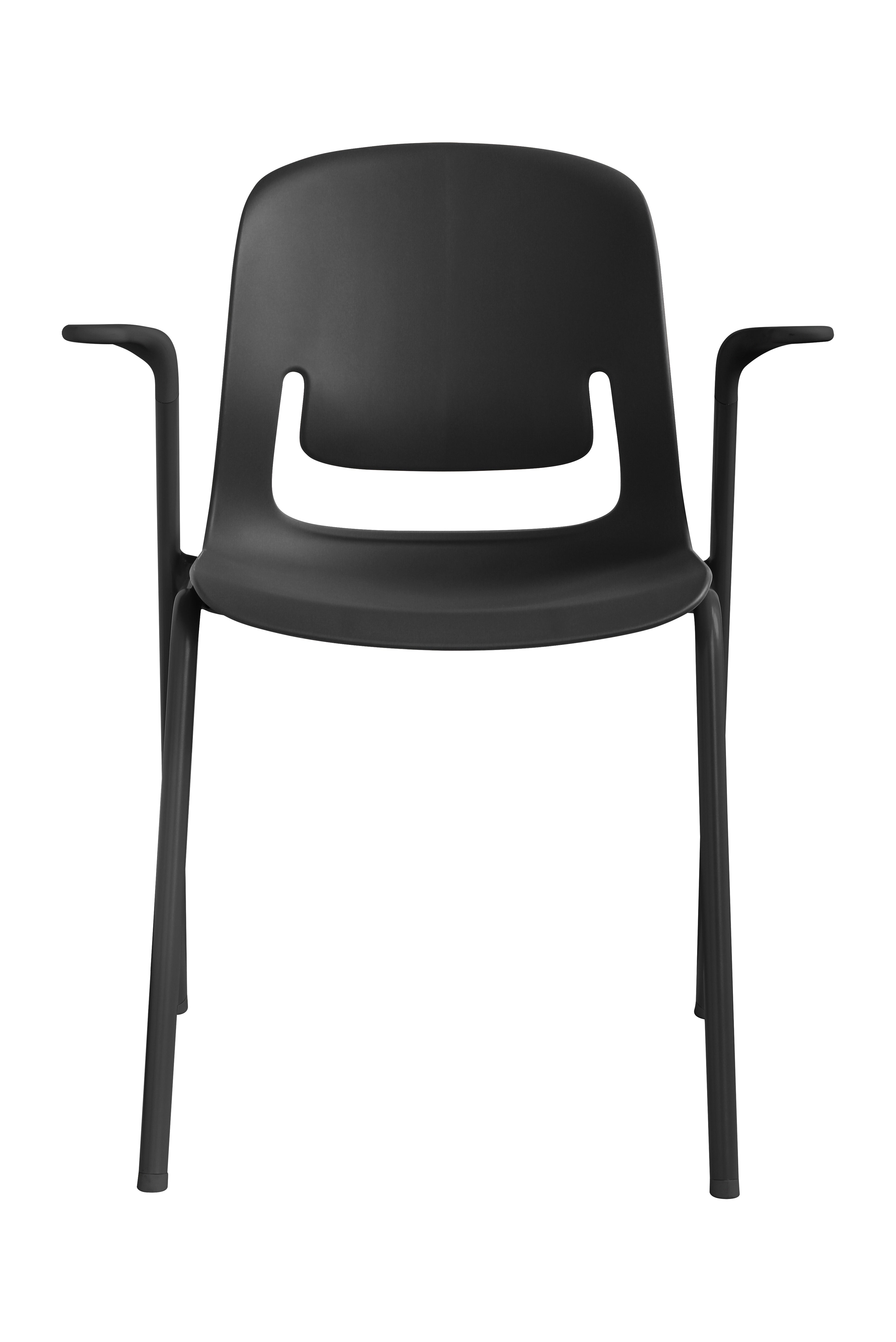 Palette Chair With Black Steel 4-Leg Frame With Arms