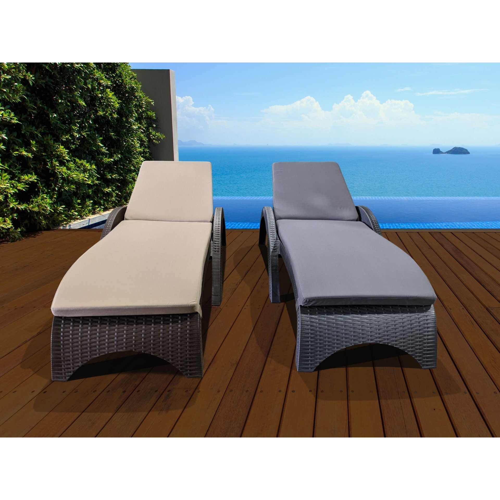 Fiji Sunlounger - No Cushion  ( Pack of 2 chairs )