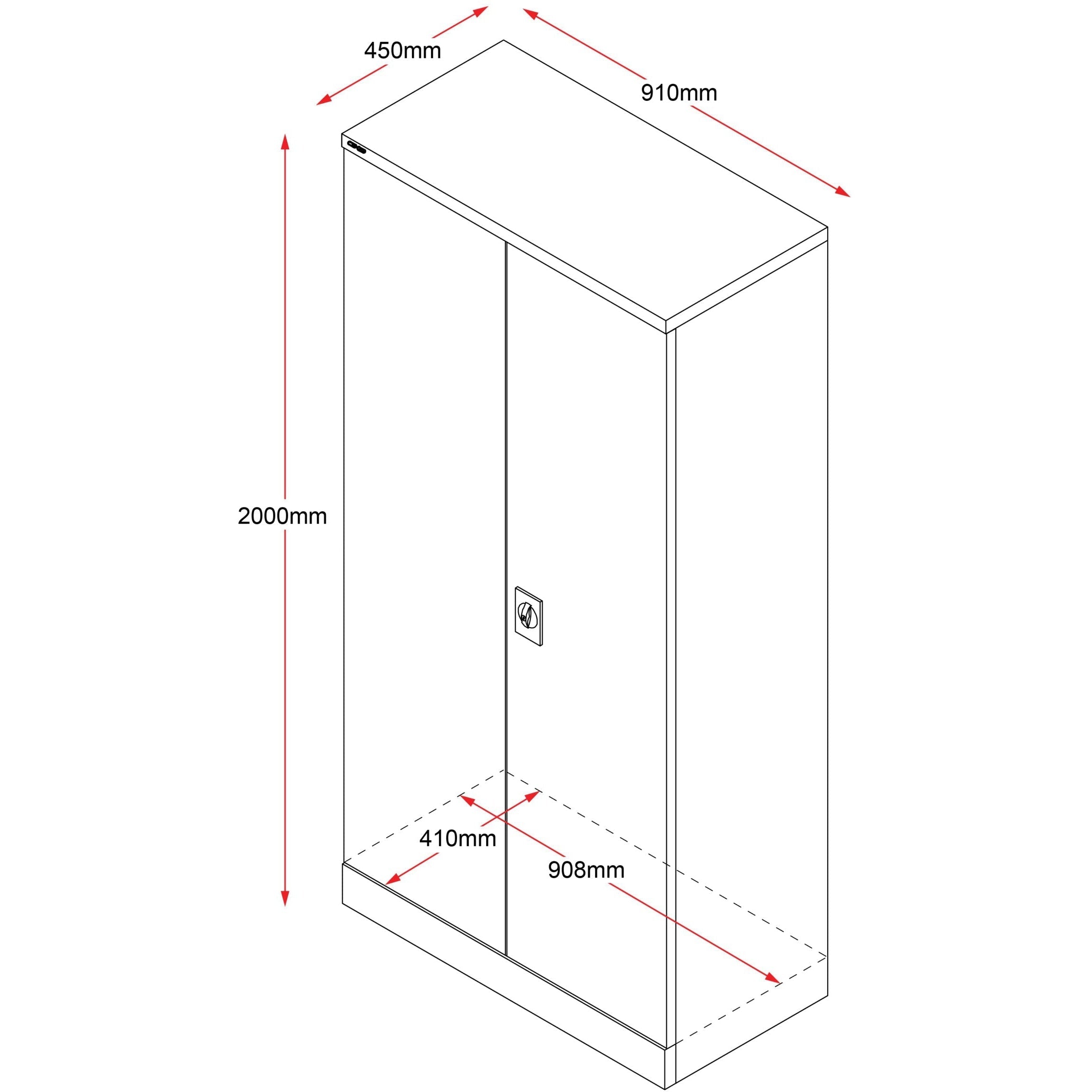 GO Steel Swing Door Cupboard 910W x 2000H