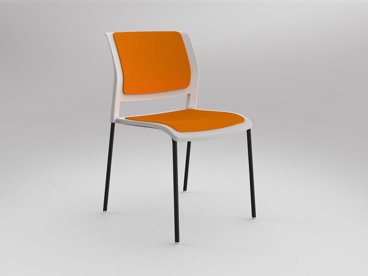 Game Chair With Upholstery - 4 Leg - Black Frame