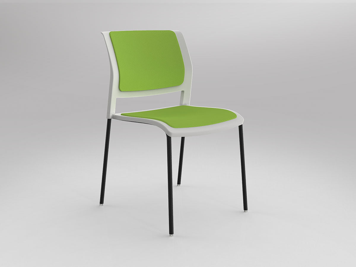 Game Chair With Upholstery - 4 Leg - Black Frame