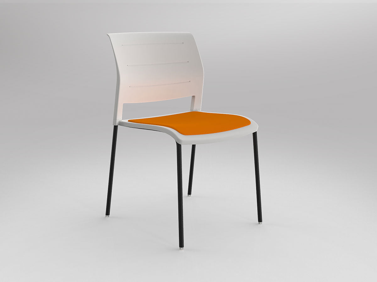 Game Chair With Upholstery - 4 Leg - Black Frame