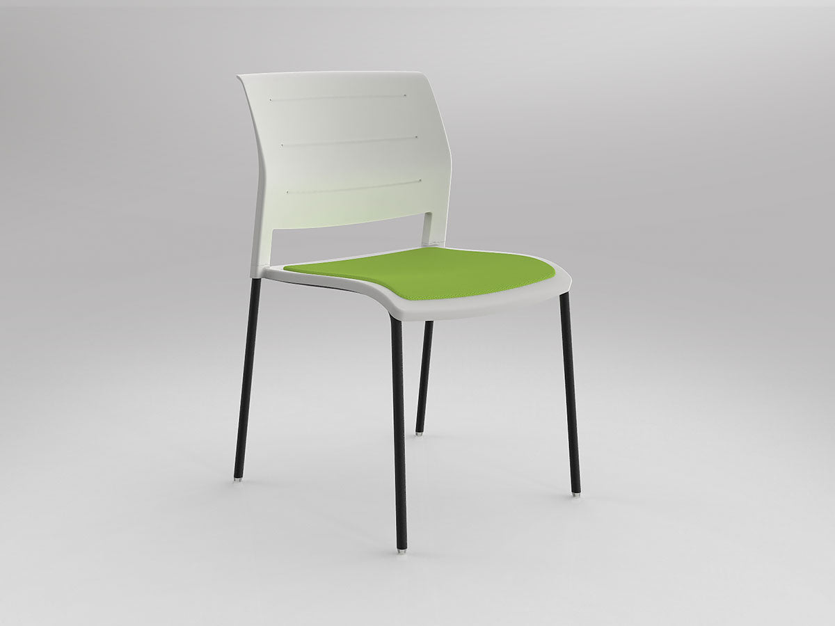 Game Chair With Upholstery - 4 Leg - Black Frame