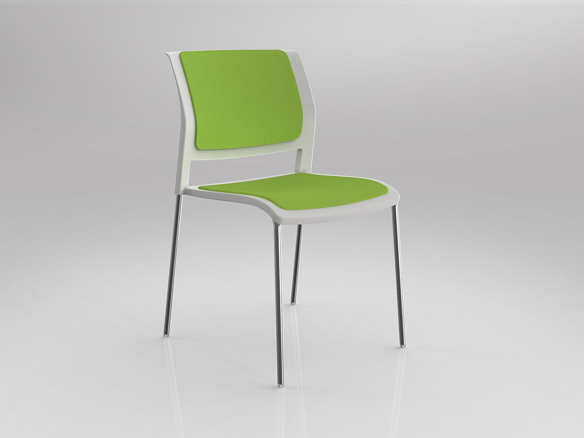 Game Chair With Upholstery - 4 Leg - Chrome Frame