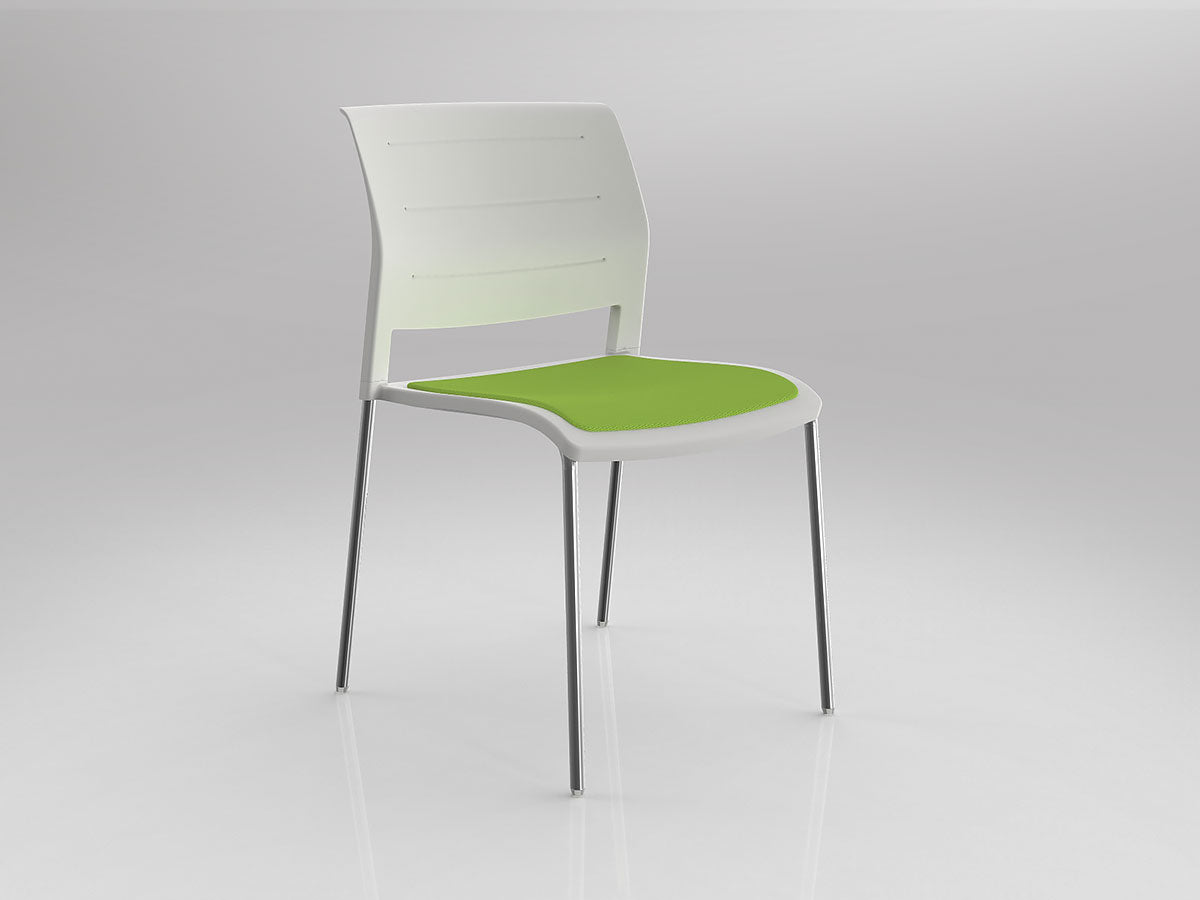 Game Chair With Upholstery - 4 Leg - Chrome Frame
