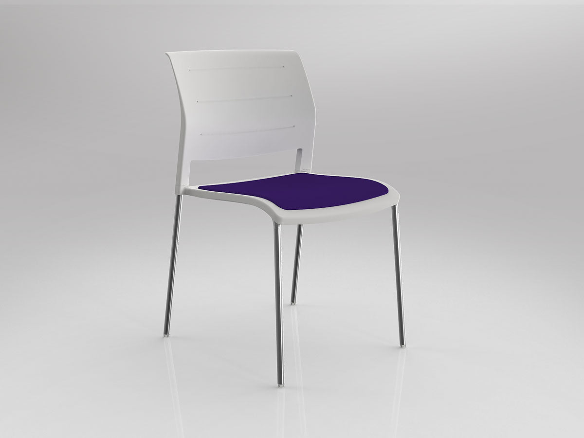 Game Chair With Upholstery - 4 Leg - Chrome Frame