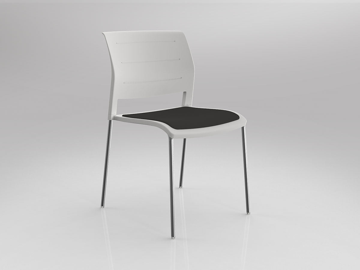 Game Chair With Upholstery - 4 Leg - Chrome Frame