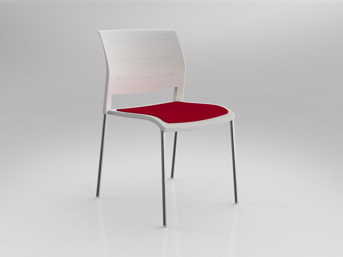 Game Chair With Upholstery - 4 Leg - Chrome Frame