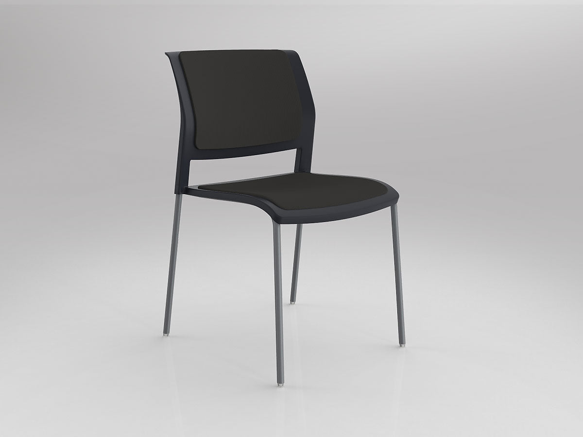 Game Chair With Upholstery - 4 Leg - Silver Frame