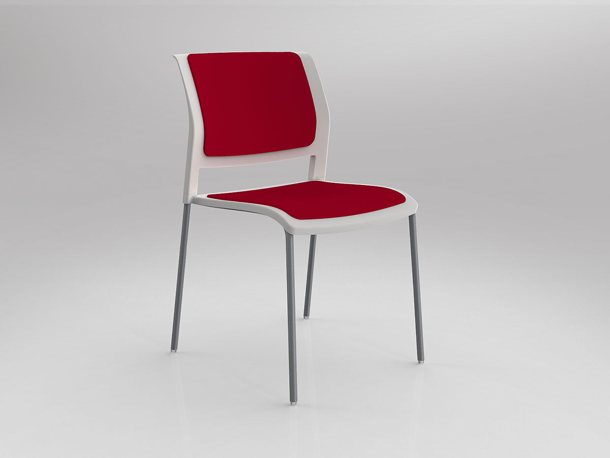 Game Chair With Upholstery - 4 Leg - Silver Frame