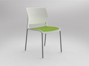 Game Chair With Upholstery - 4 Leg - Silver Frame