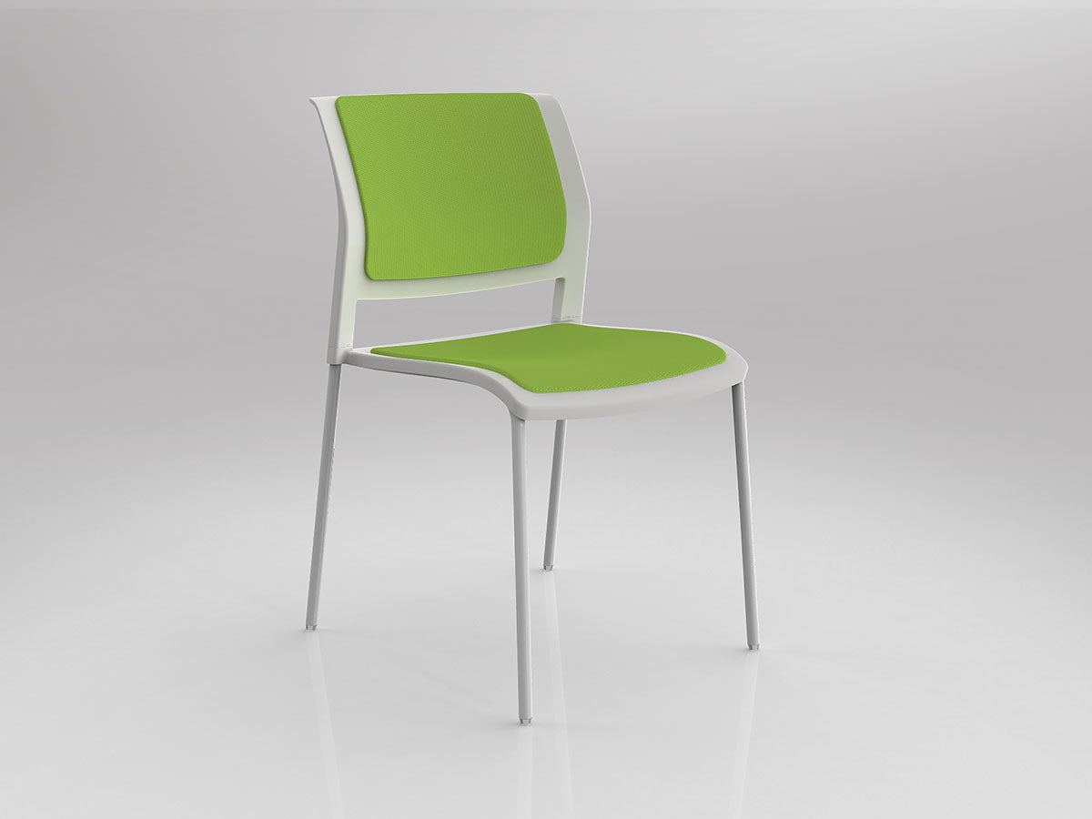 Game Chair With Upholstery - 4 Leg - White Frame