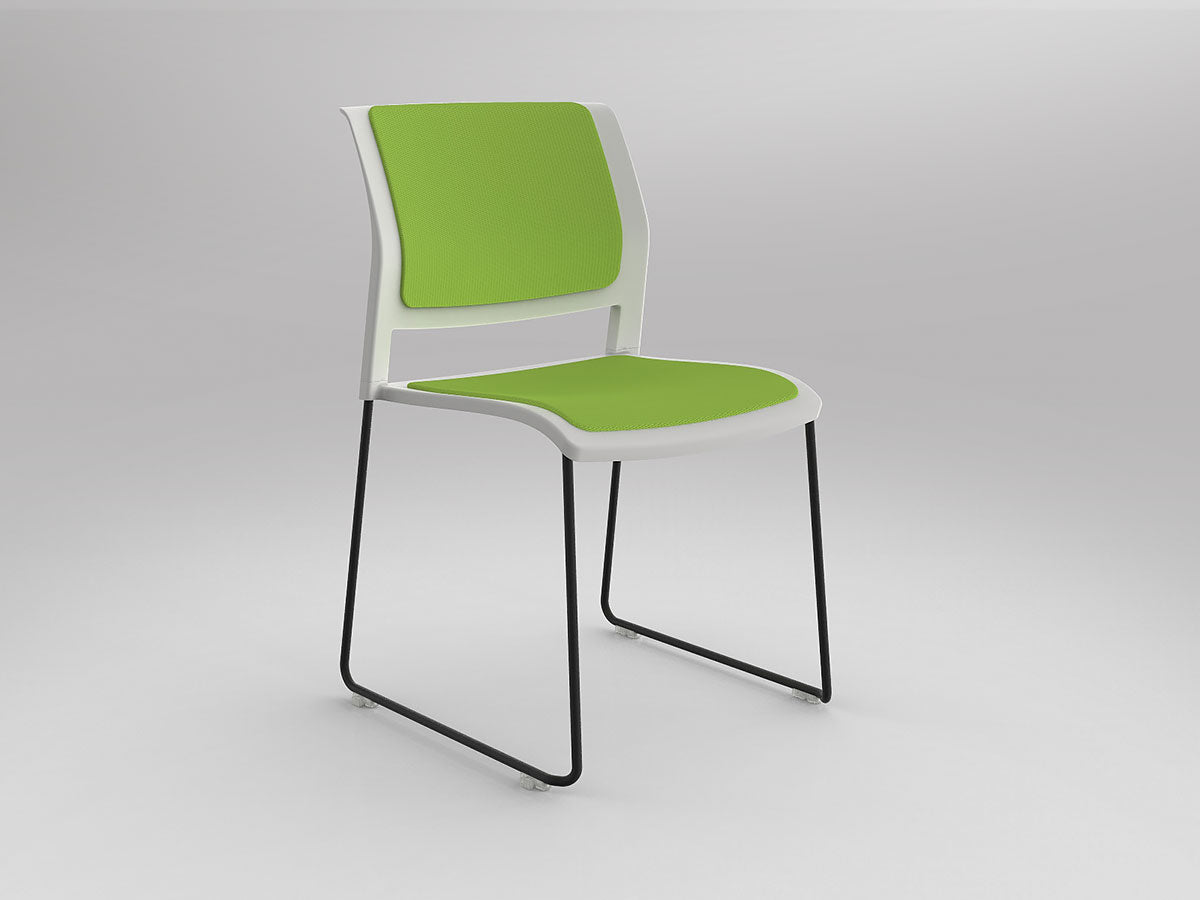 Game Chair With Upholstery - Sled Base - Black Frame