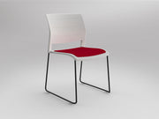 Game Chair With Upholstery - Sled Base - Black Frame