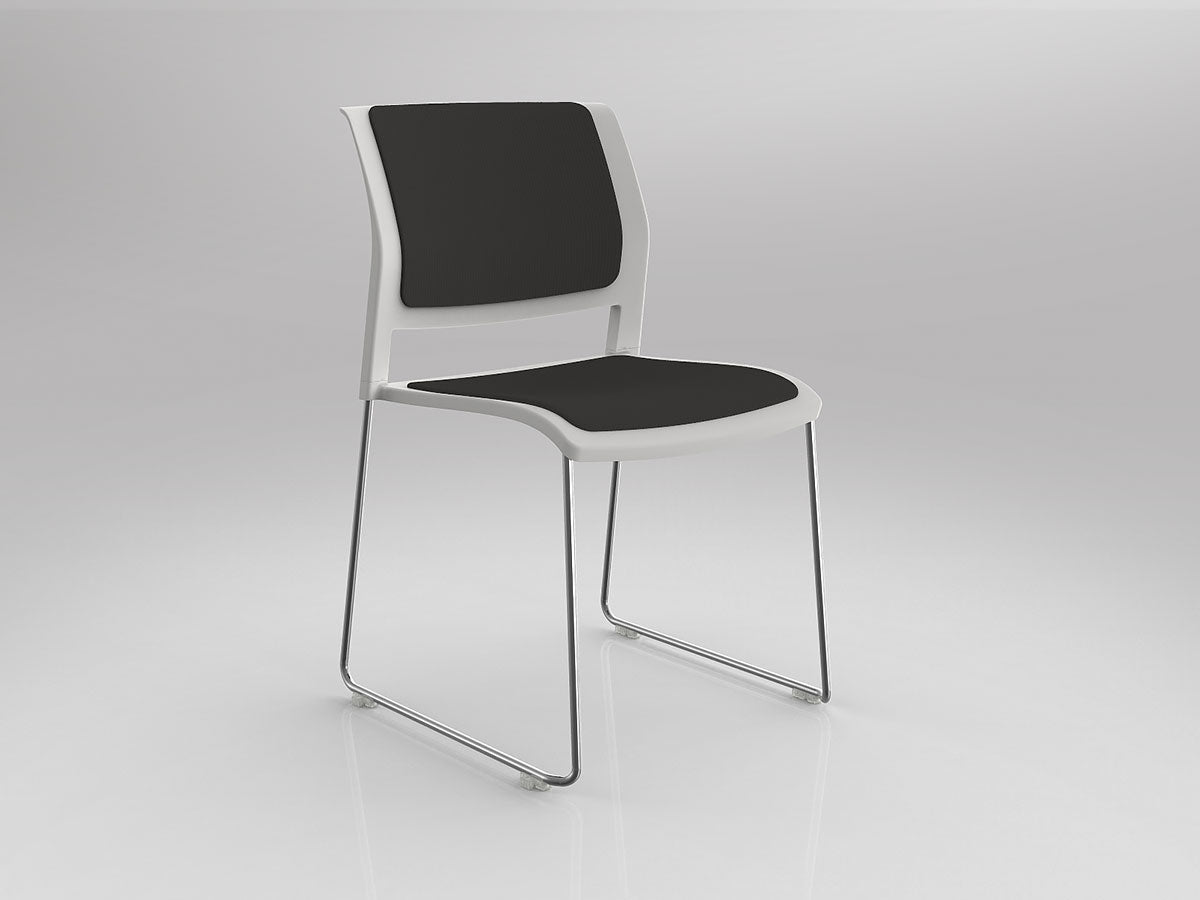 Game Chair With Upholstery - Sled Base - Chrome Frame
