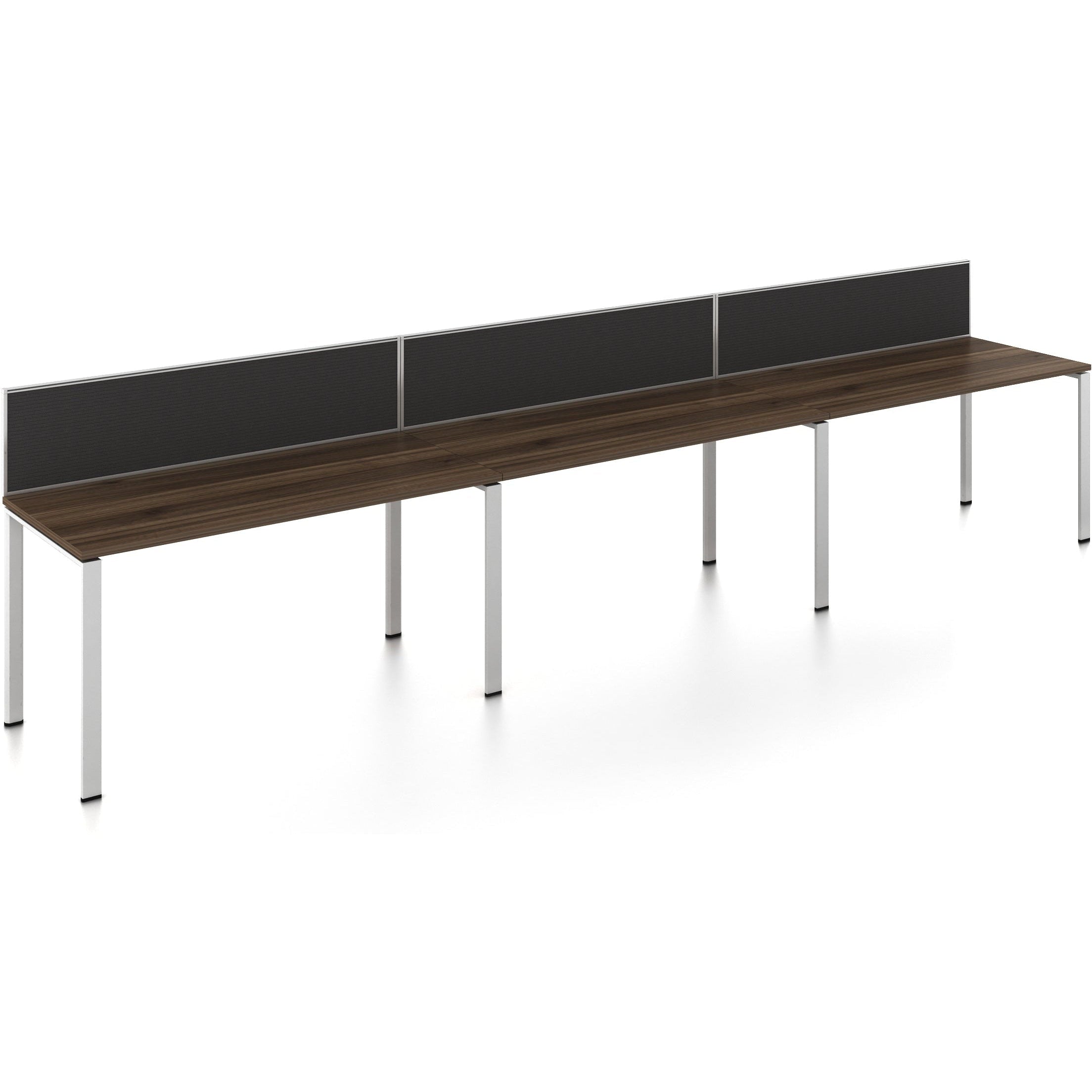 Worksmart 3 Person Single Sided Workstation - With Screens