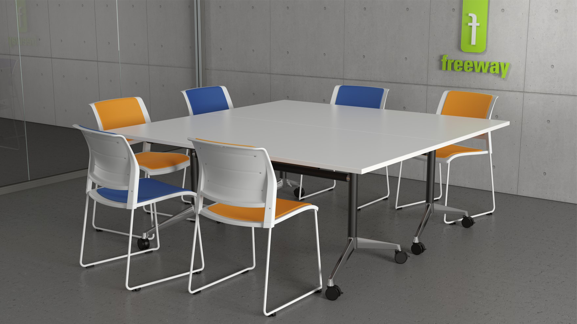 Game Chair With Upholstery - Sled Base - White Frame