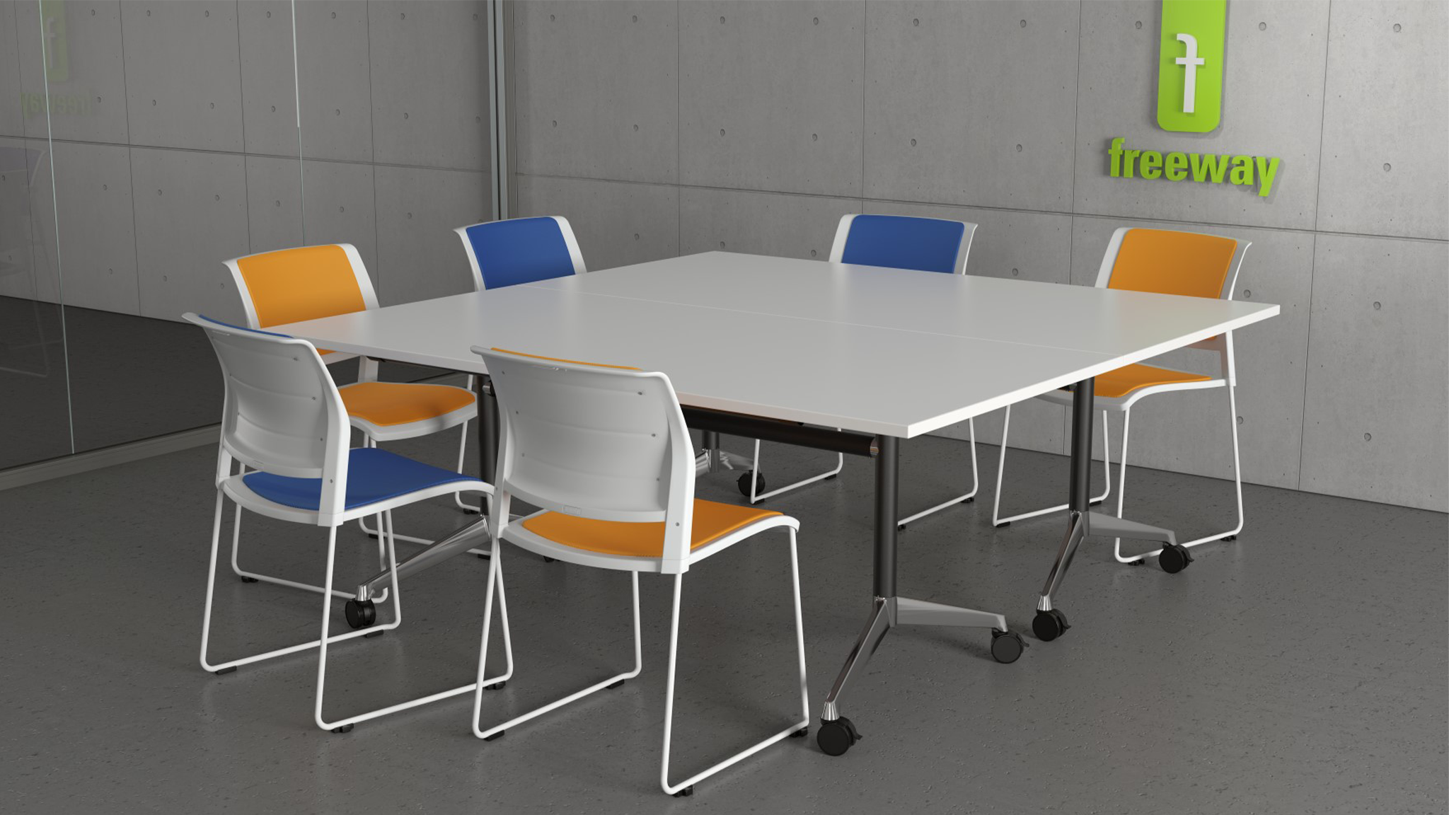 Game Chair With Upholstery - Sled Base - White Frame