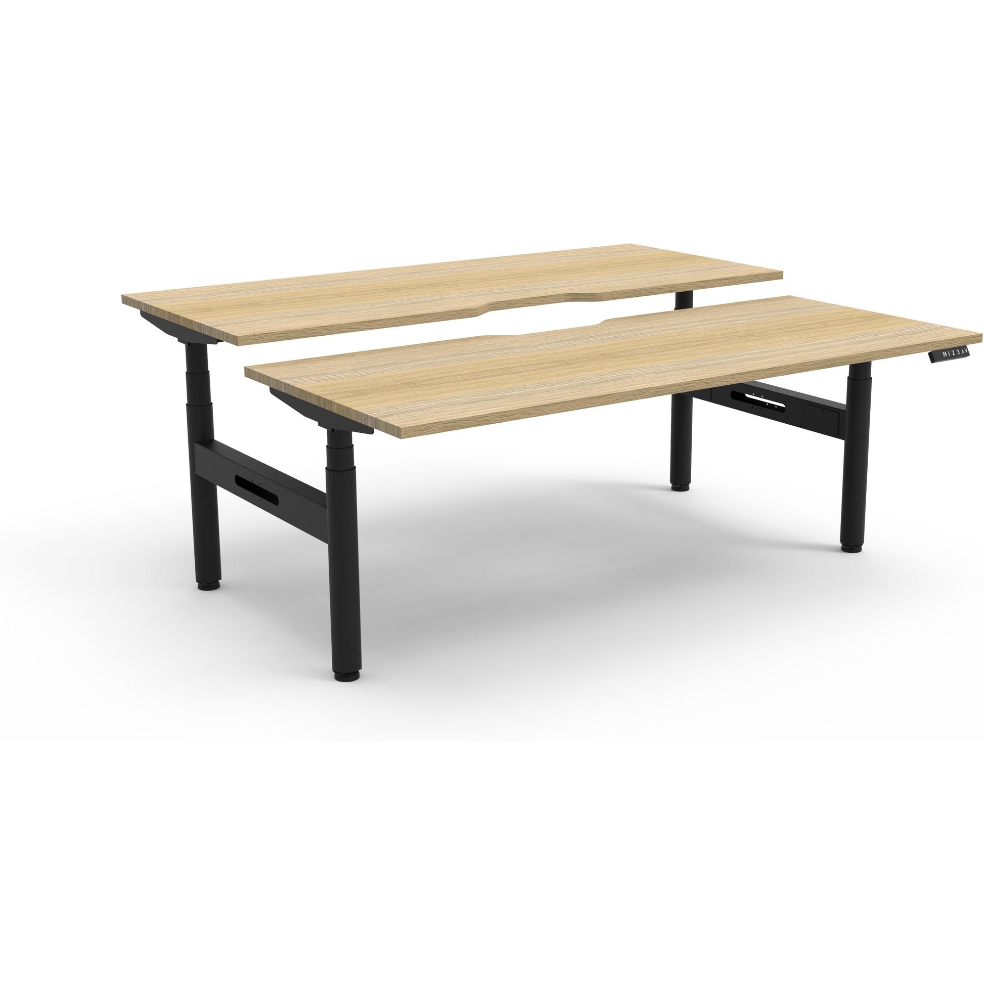 Eclipse (Round Legs) Electric Height Adjustable Back to Back Workstation