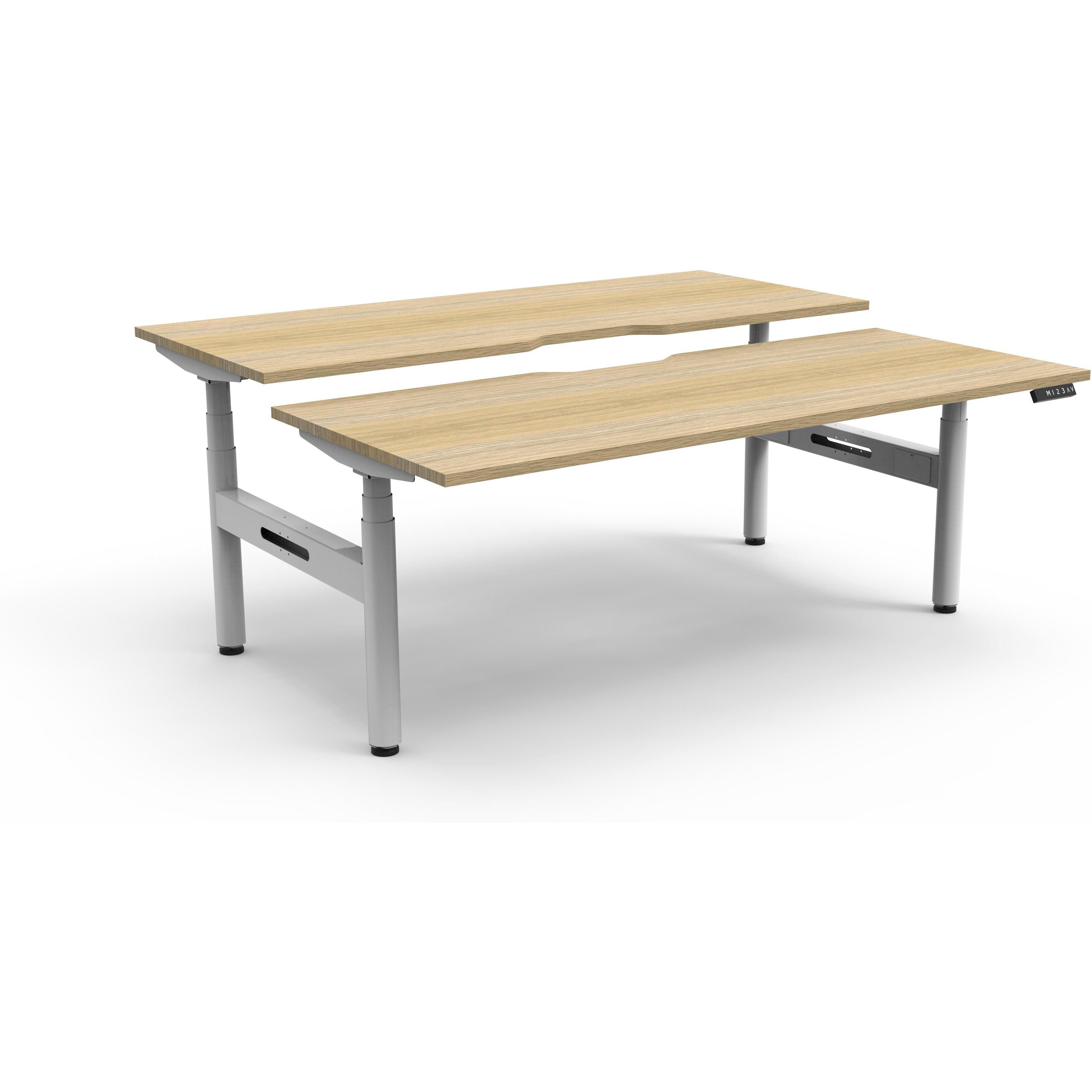 Eclipse (Round Legs) Electric Height Adjustable Back to Back Workstation