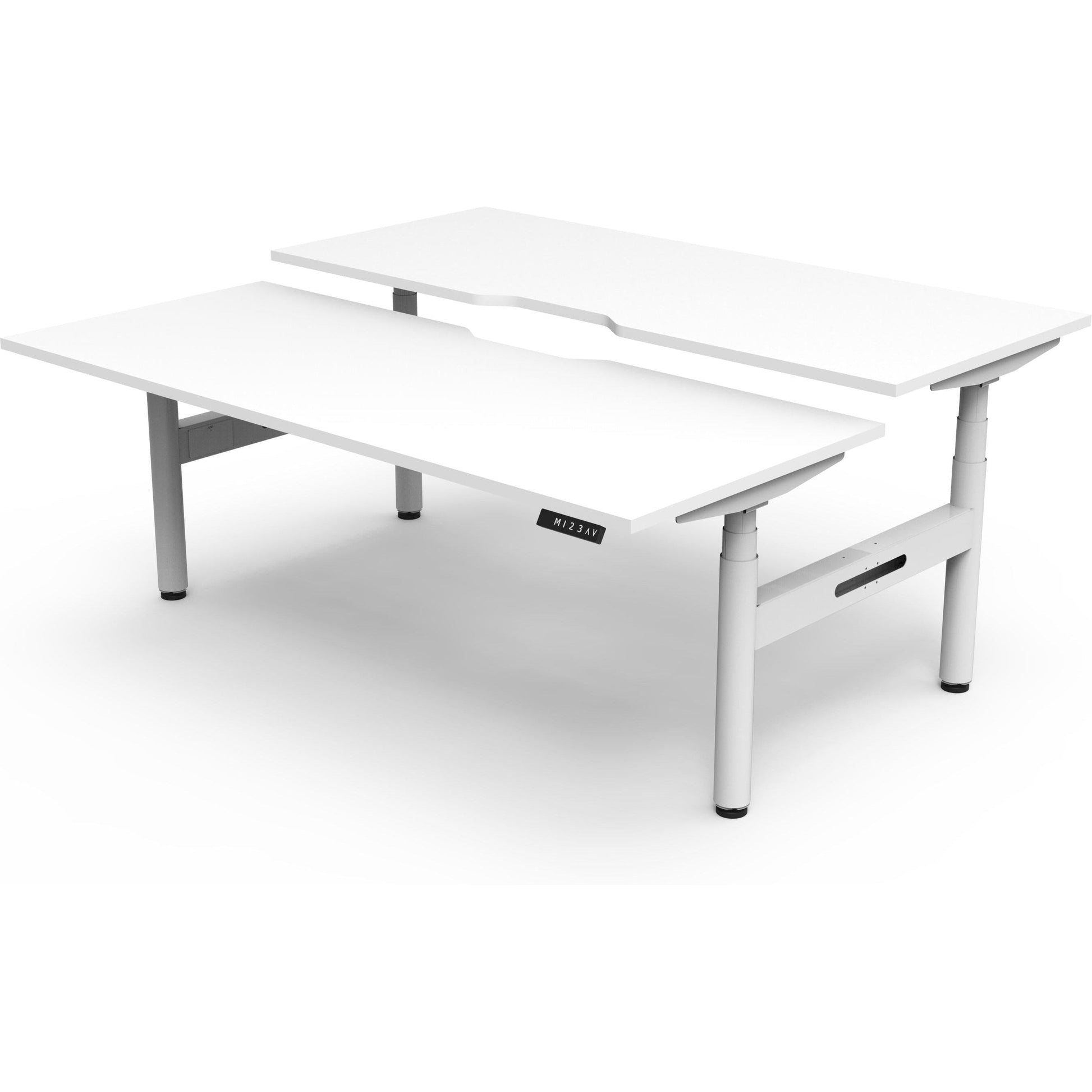 Eclipse (Round Legs) Electric Height Adjustable Back to Back Workstation