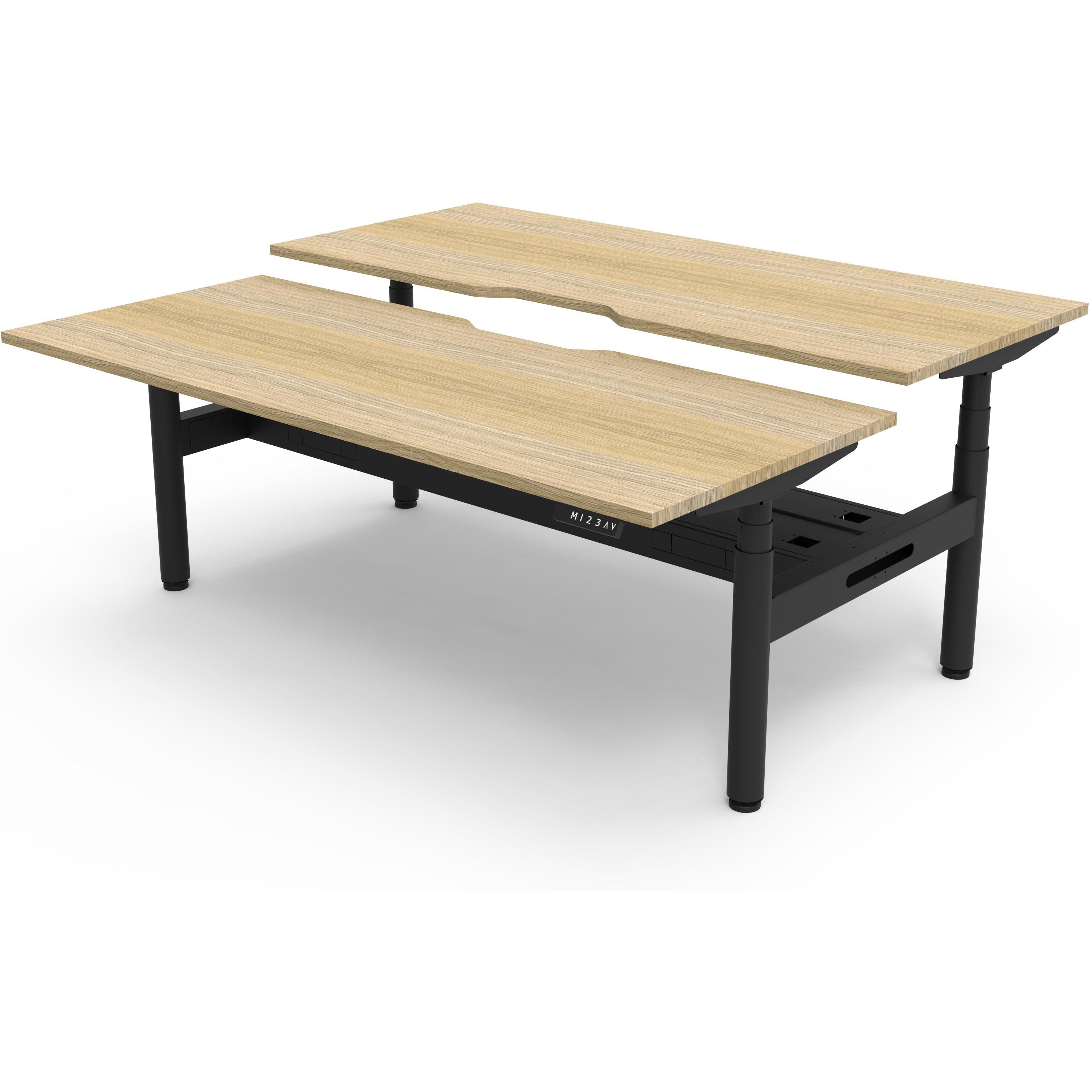 Eclipse (Round Legs) Electric Height Adjustable Back to Back Workstation