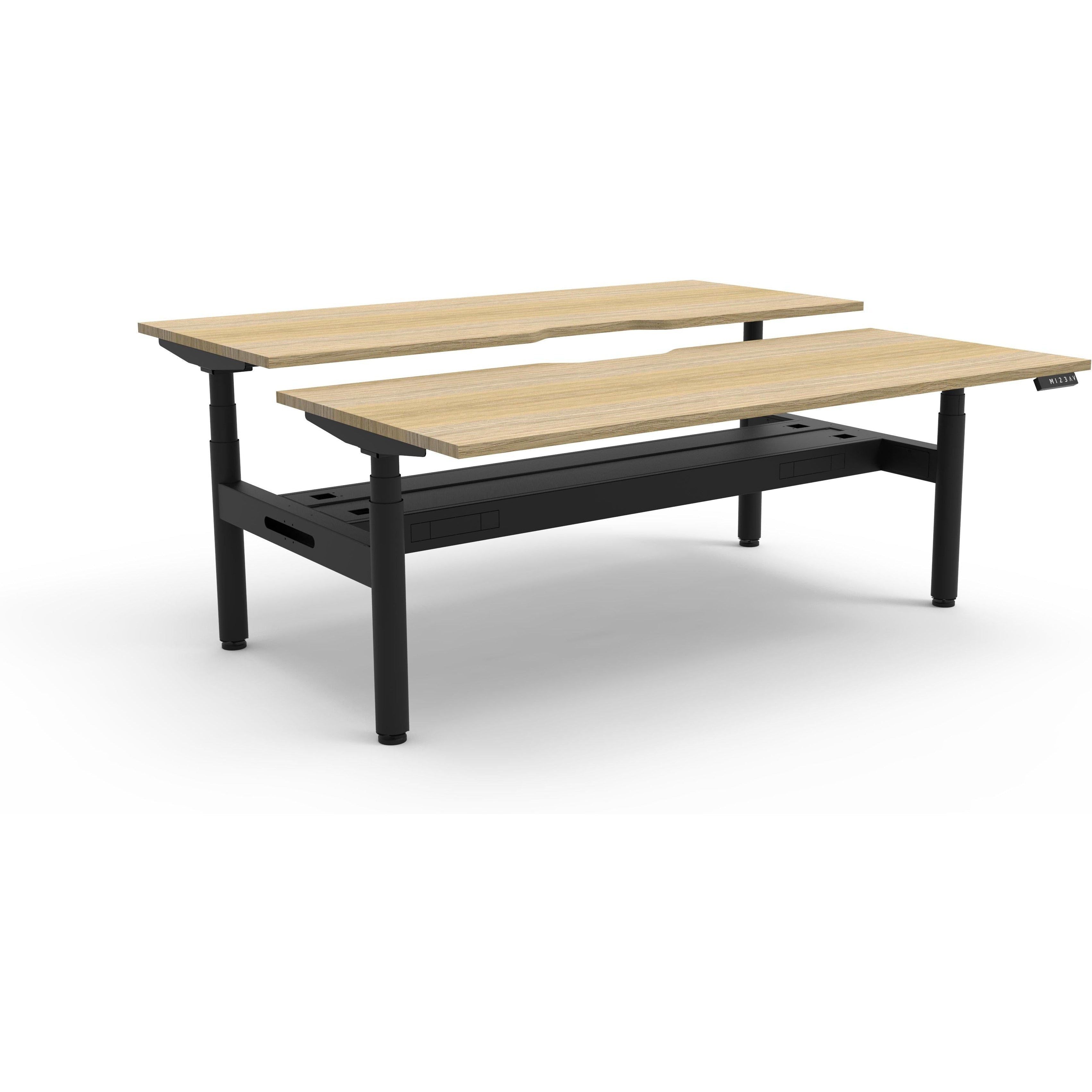 Eclipse (Round Legs) Electric Height Adjustable Back to Back Workstation