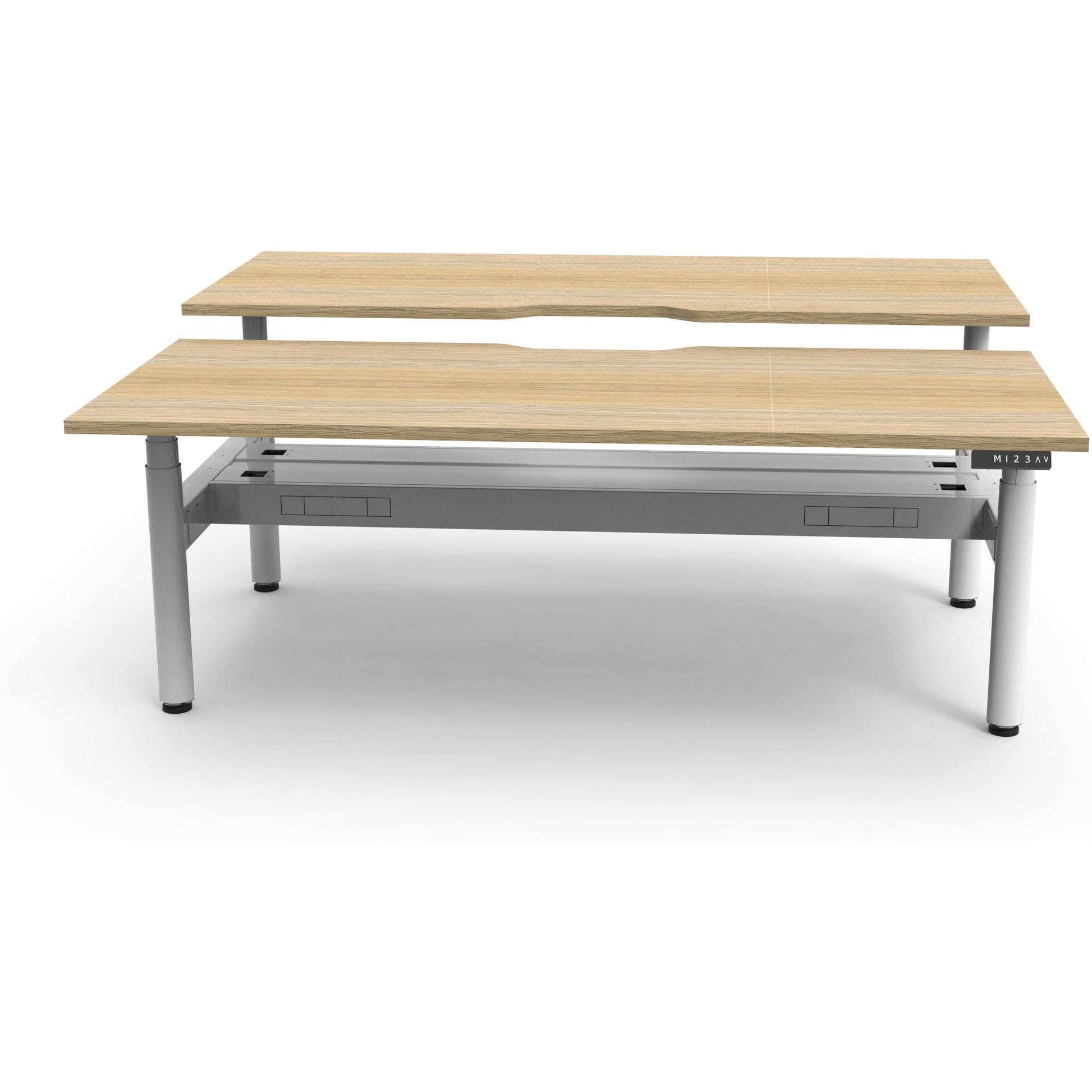 Eclipse (Round Legs) Electric Height Adjustable Back to Back Workstation