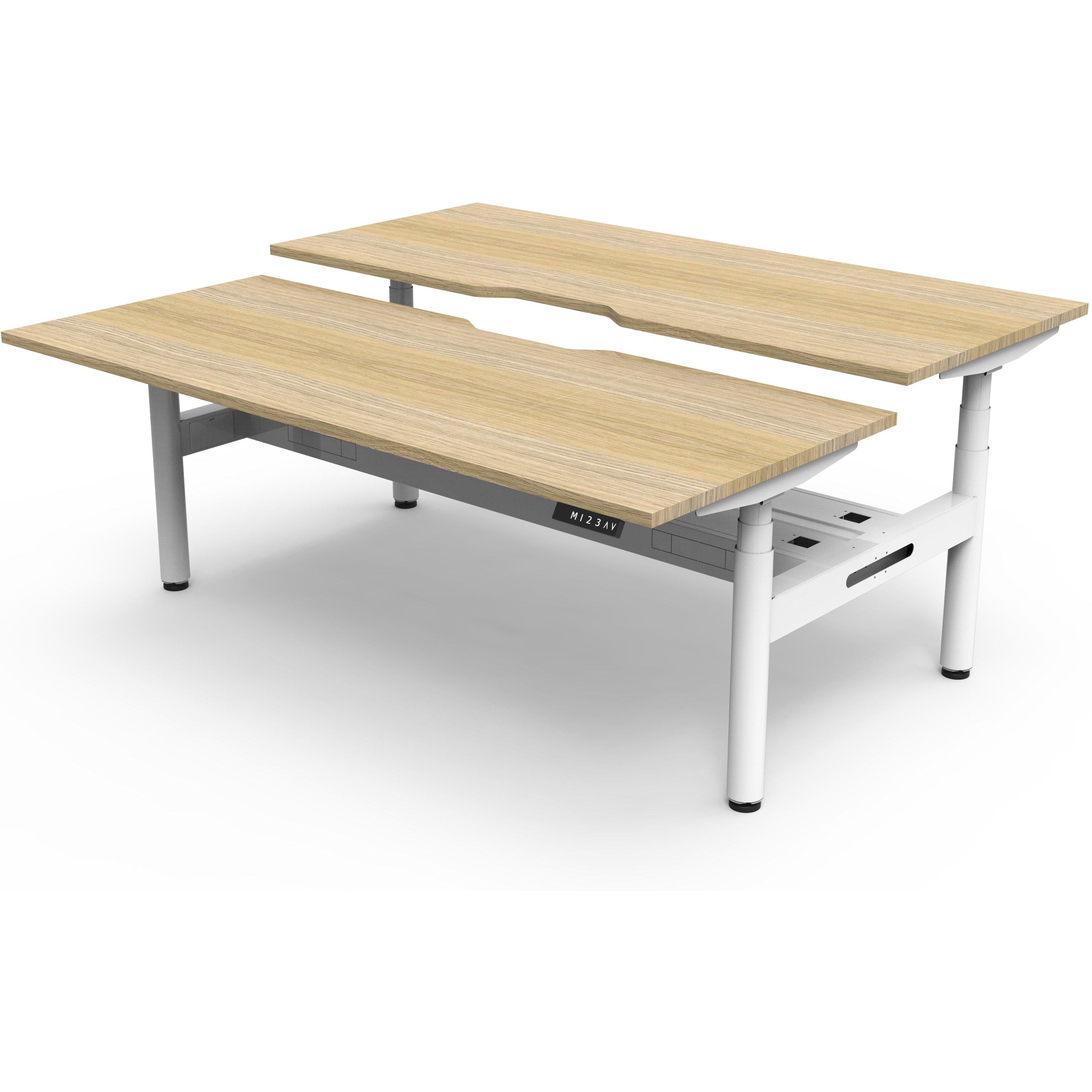 Eclipse (Round Legs) Electric Height Adjustable Back to Back Workstation