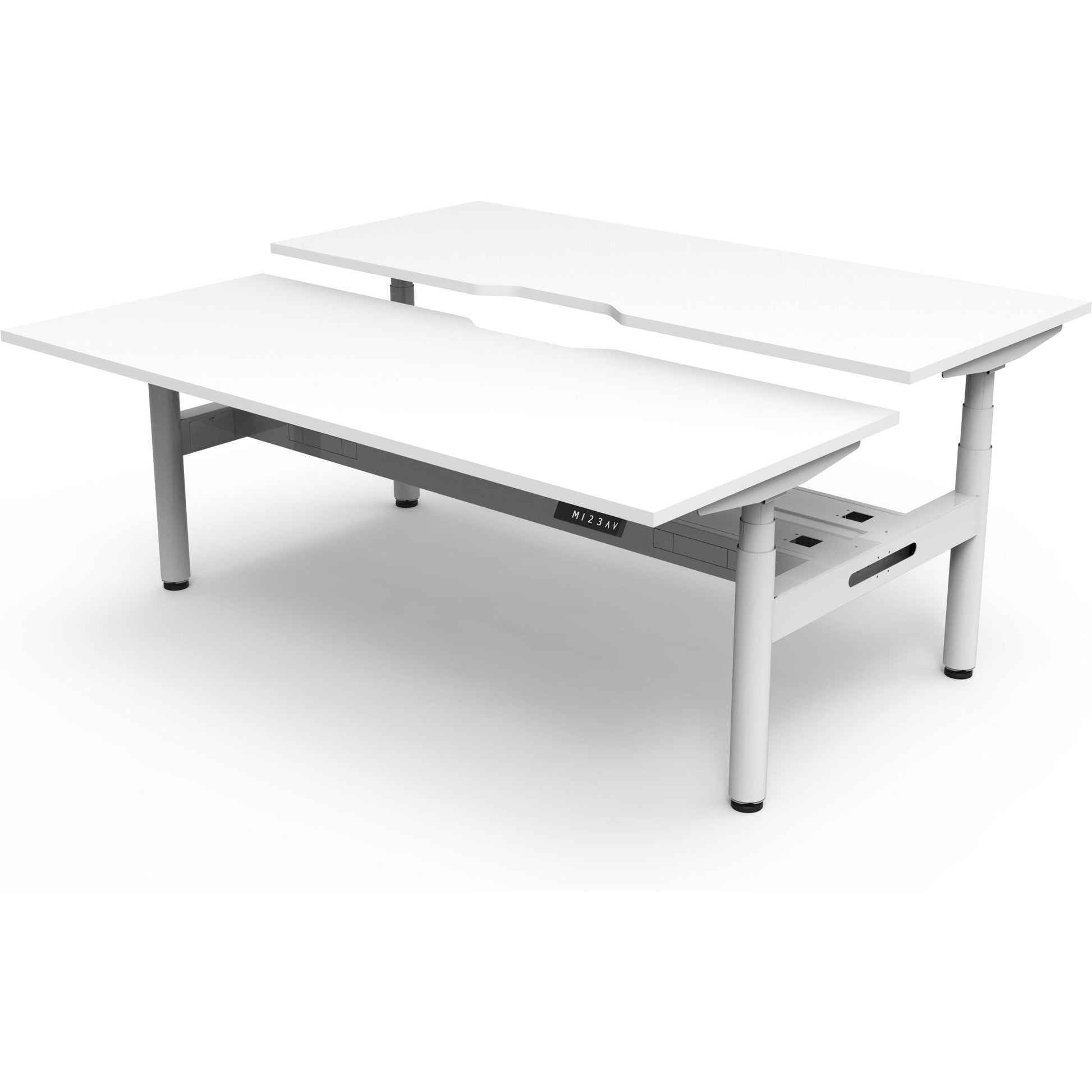 Eclipse (Round Legs) Electric Height Adjustable Back to Back Workstation