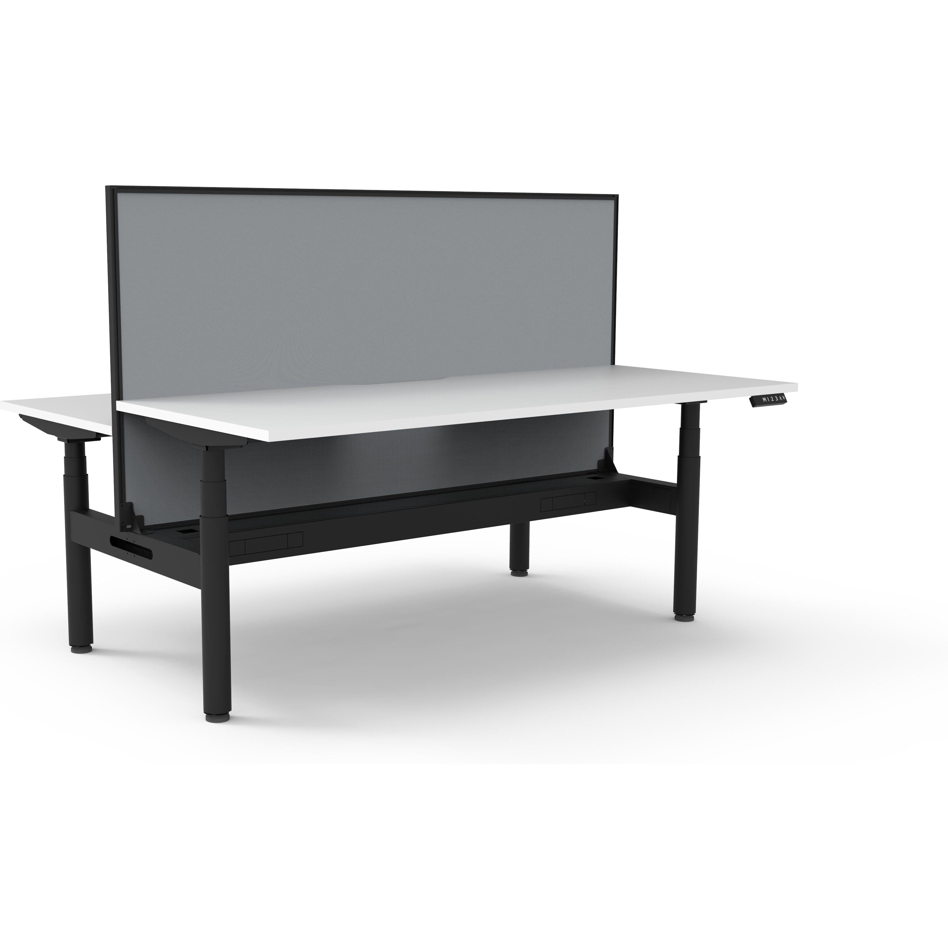 Eclipse (Round Legs) Electric Height Adjustable Back to Back Workstation