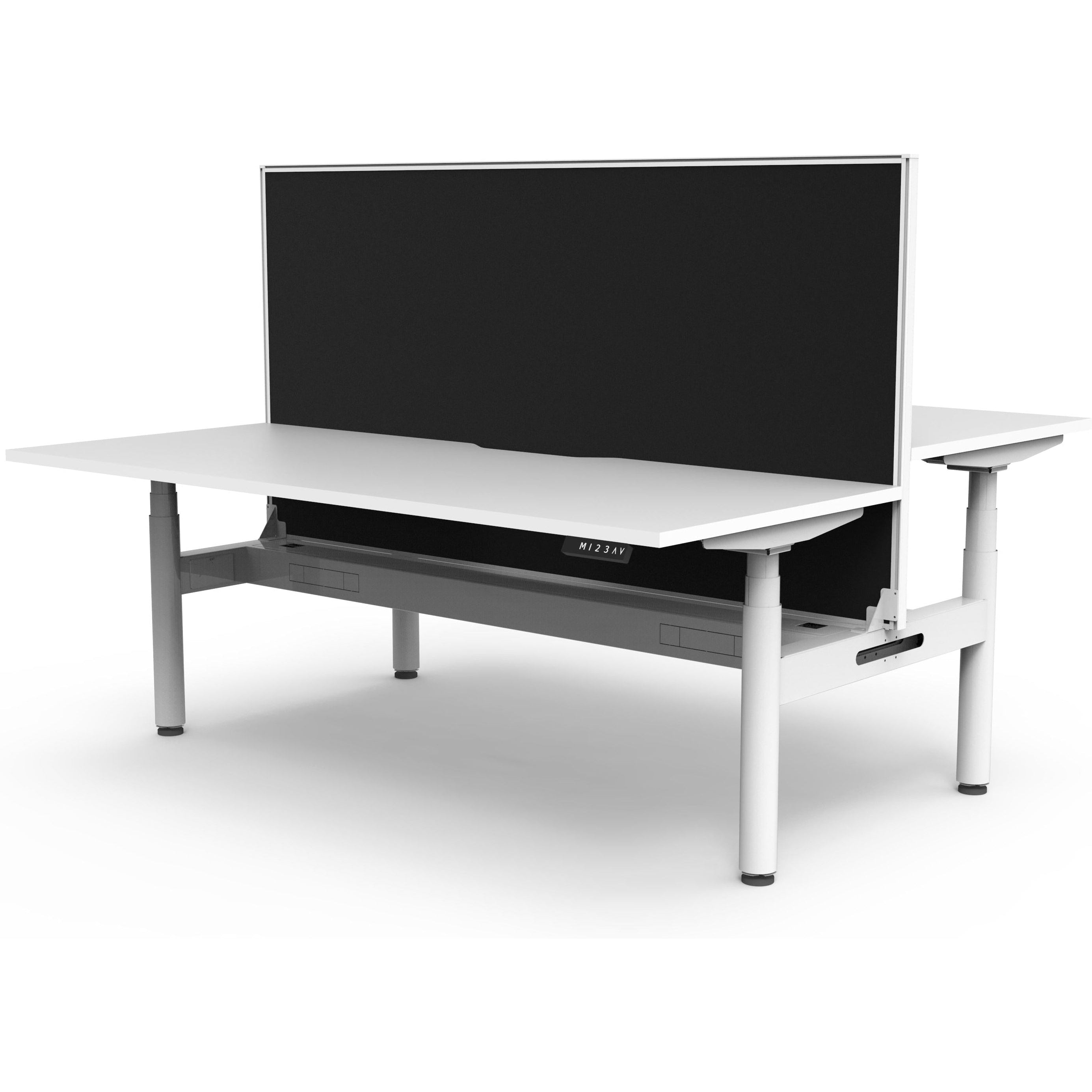 Eclipse (Round Legs) Electric Height Adjustable Back to Back Workstation
