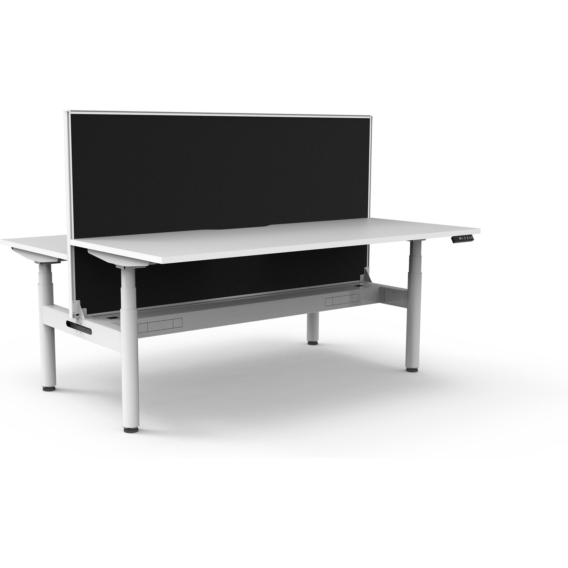 Eclipse (Round Legs) Electric Height Adjustable Back to Back Workstation
