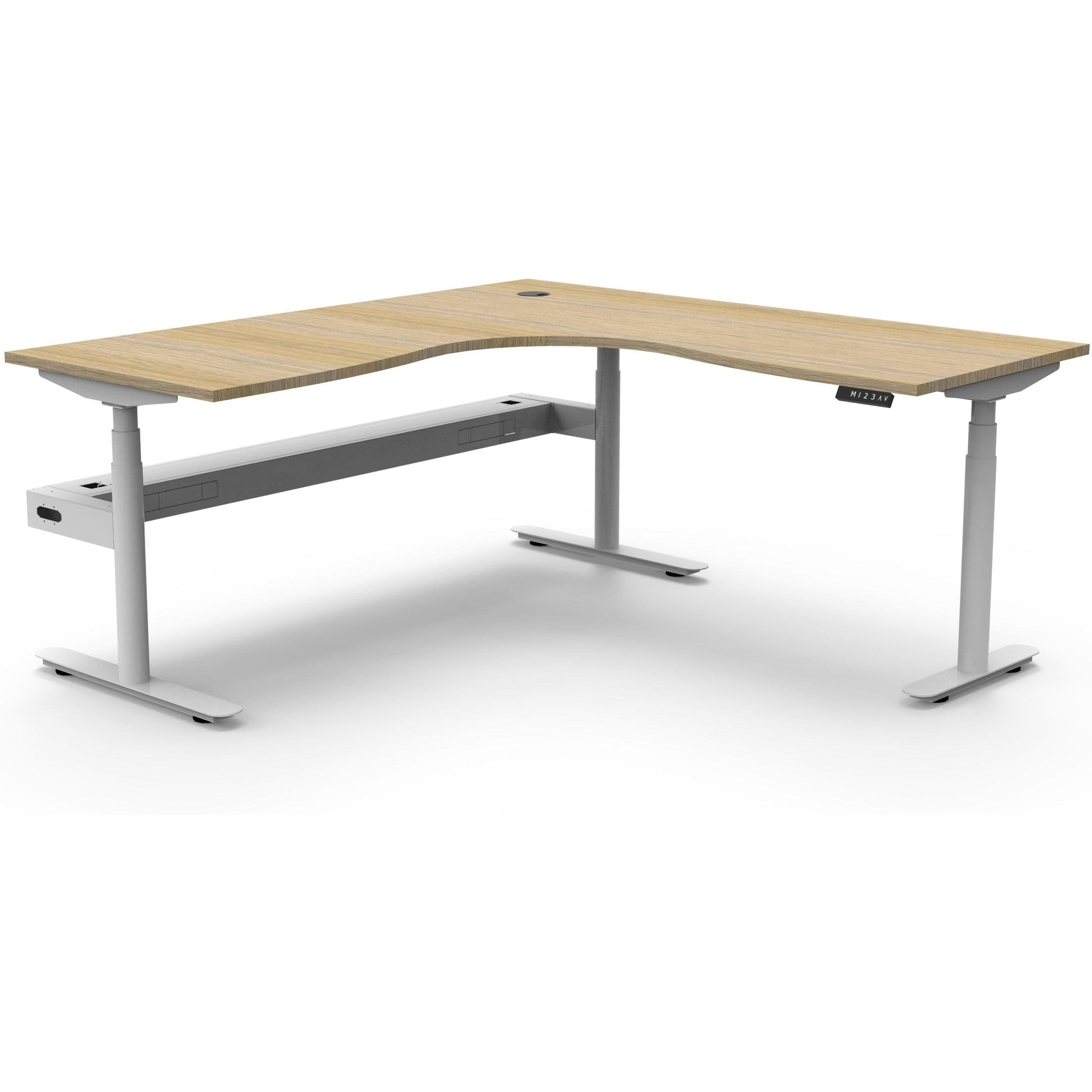 Eclipse (Round Legs) Electric Height Adjustable Corner Workstation