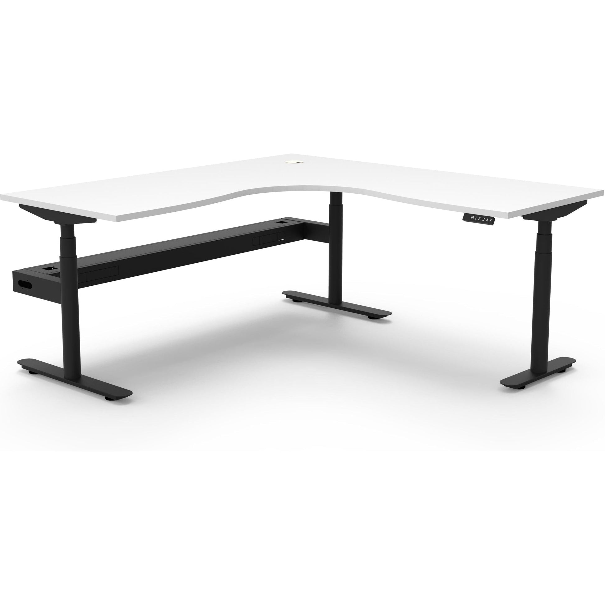 Eclipse (Round Legs) Electric Height Adjustable Corner Workstation