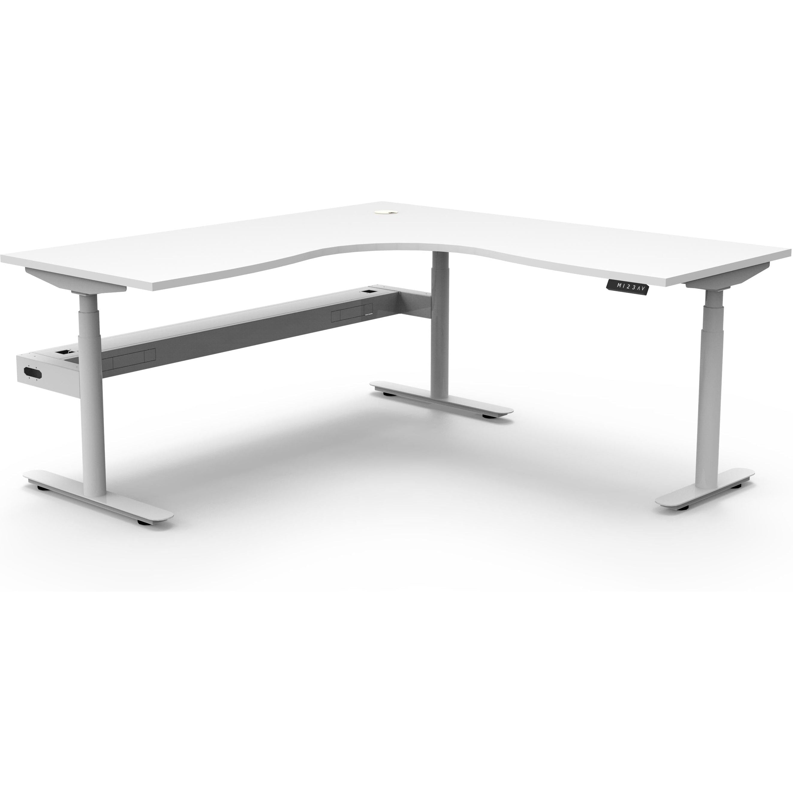 Eclipse (Round Legs) Electric Height Adjustable Corner Workstation