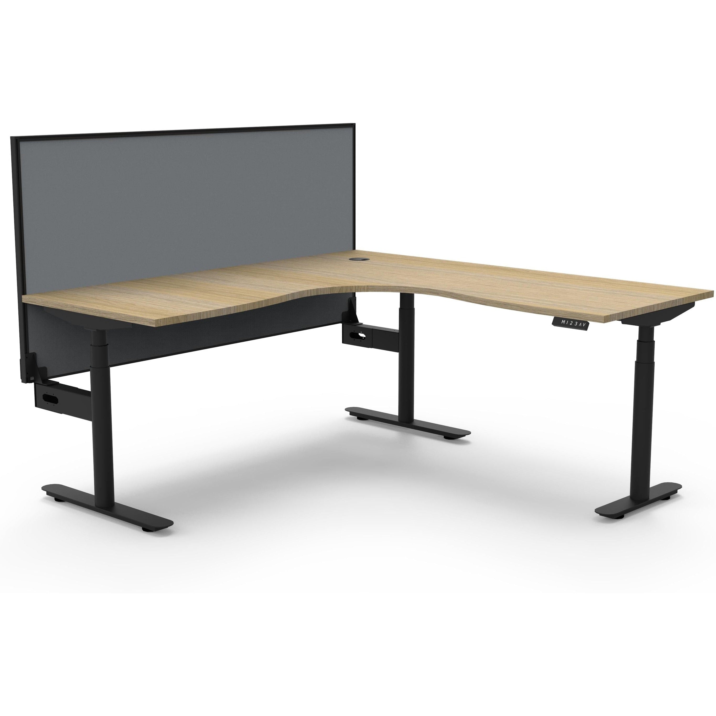 Eclipse (Round Legs) Electric Height Adjustable Corner Workstation