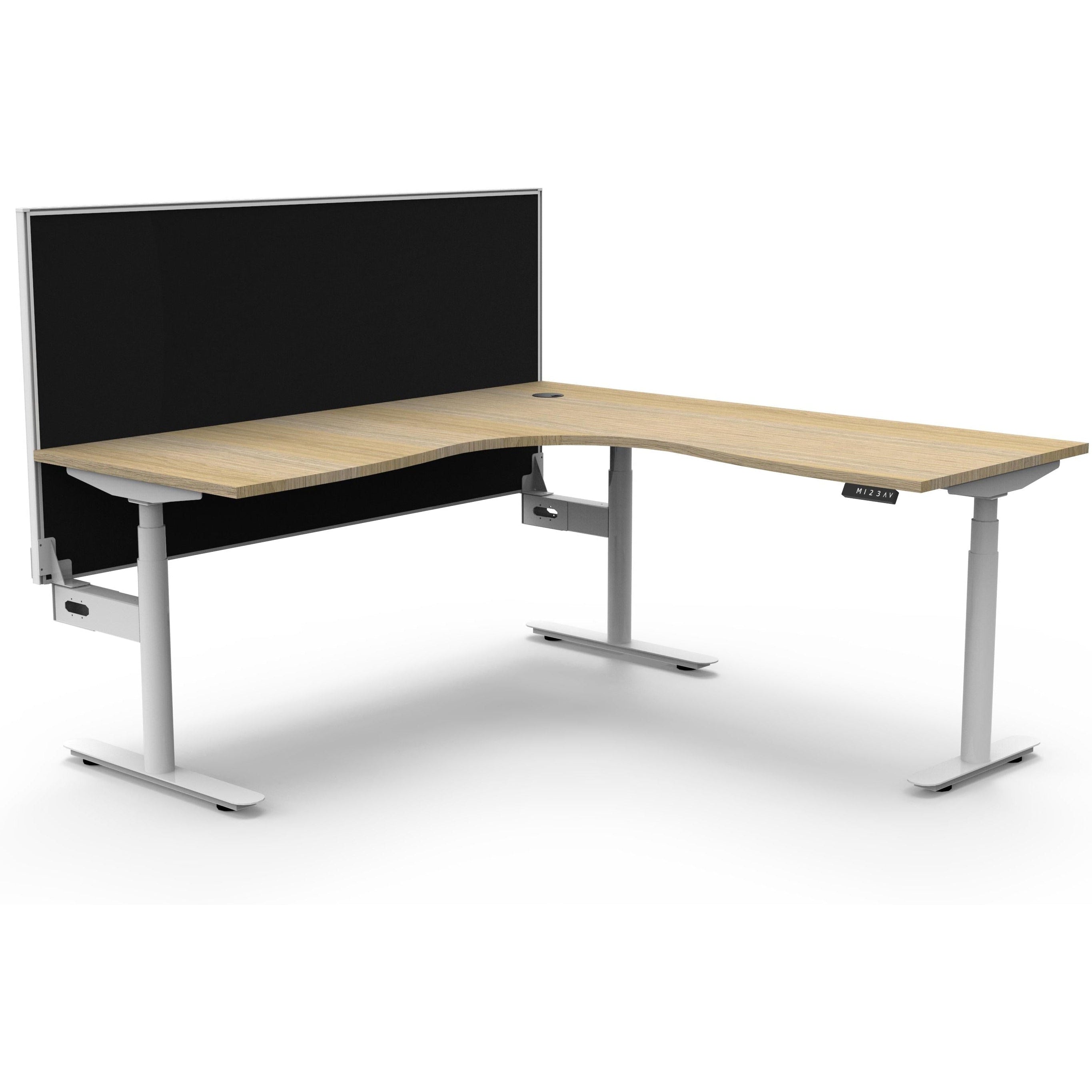 Eclipse (Round Legs) Electric Height Adjustable Corner Workstation