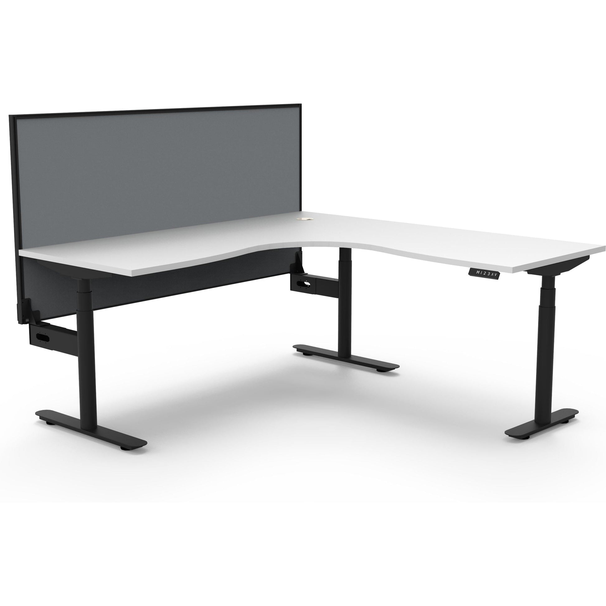 Eclipse (Round Legs) Electric Height Adjustable Corner Workstation