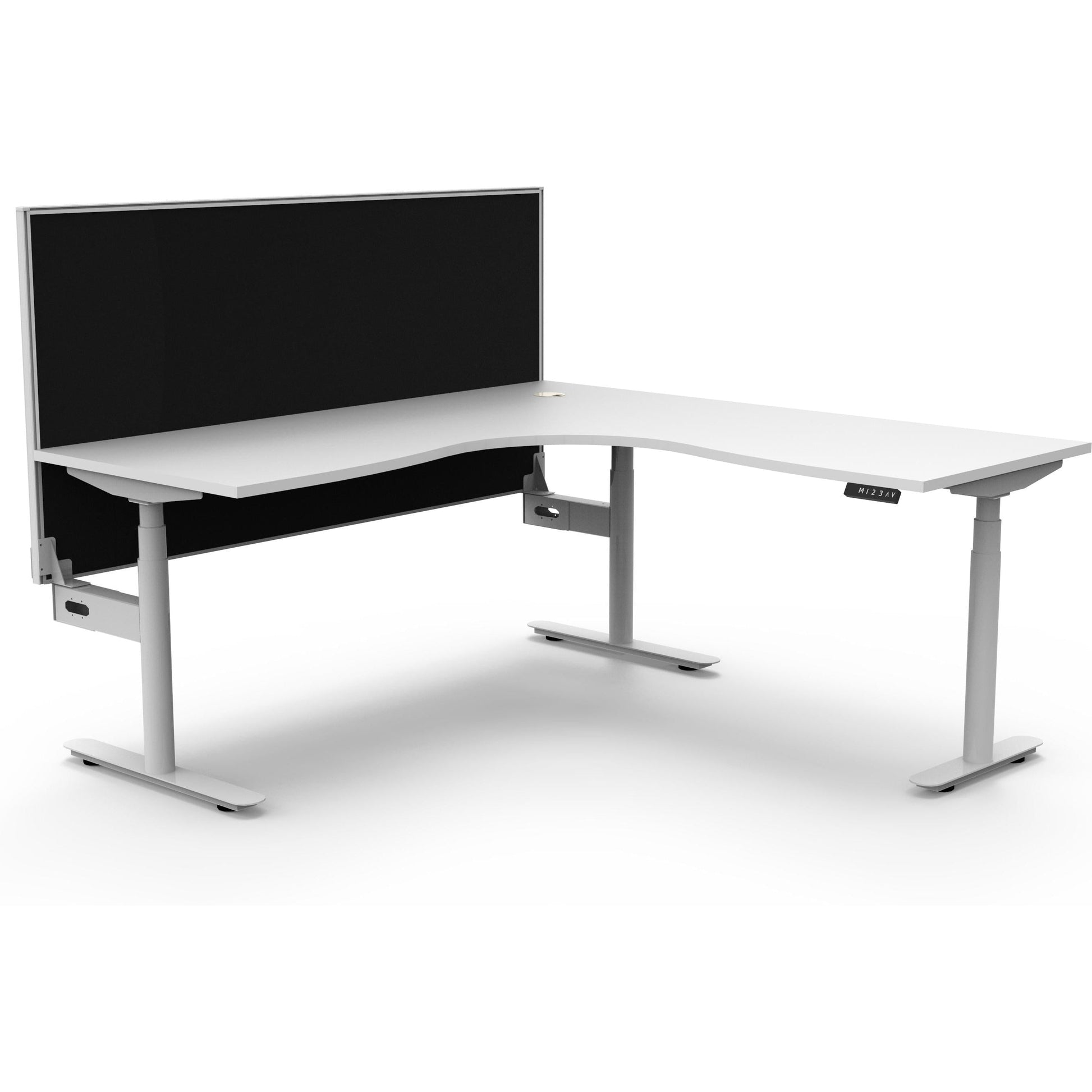 Eclipse (Round Legs) Electric Height Adjustable Corner Workstation