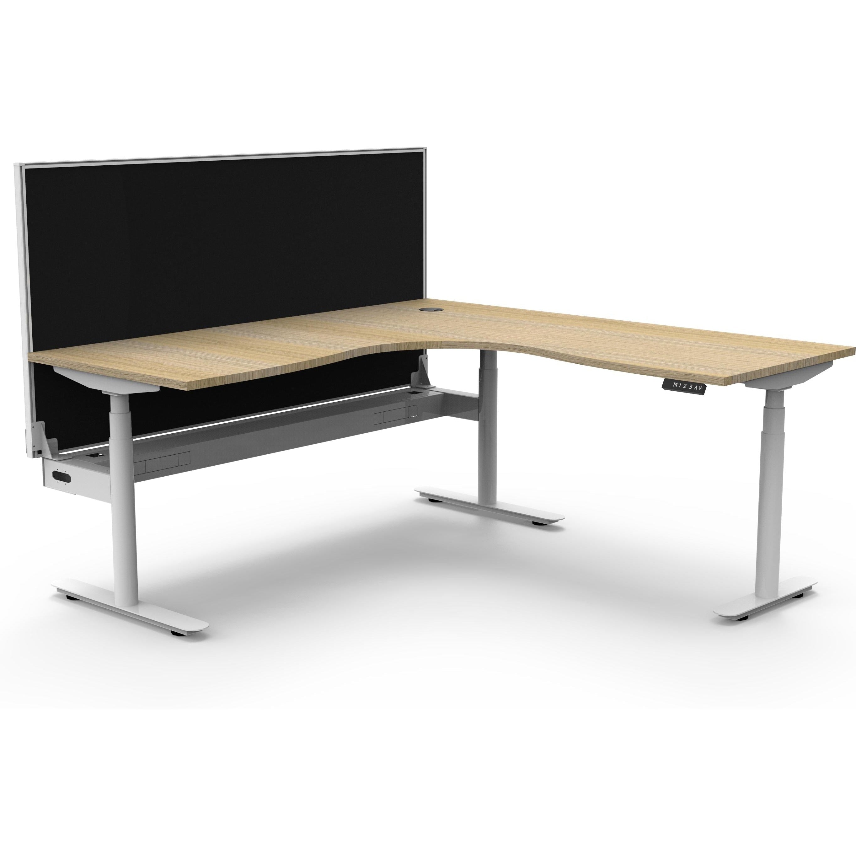 Eclipse (Round Legs) Electric Height Adjustable Corner Workstation
