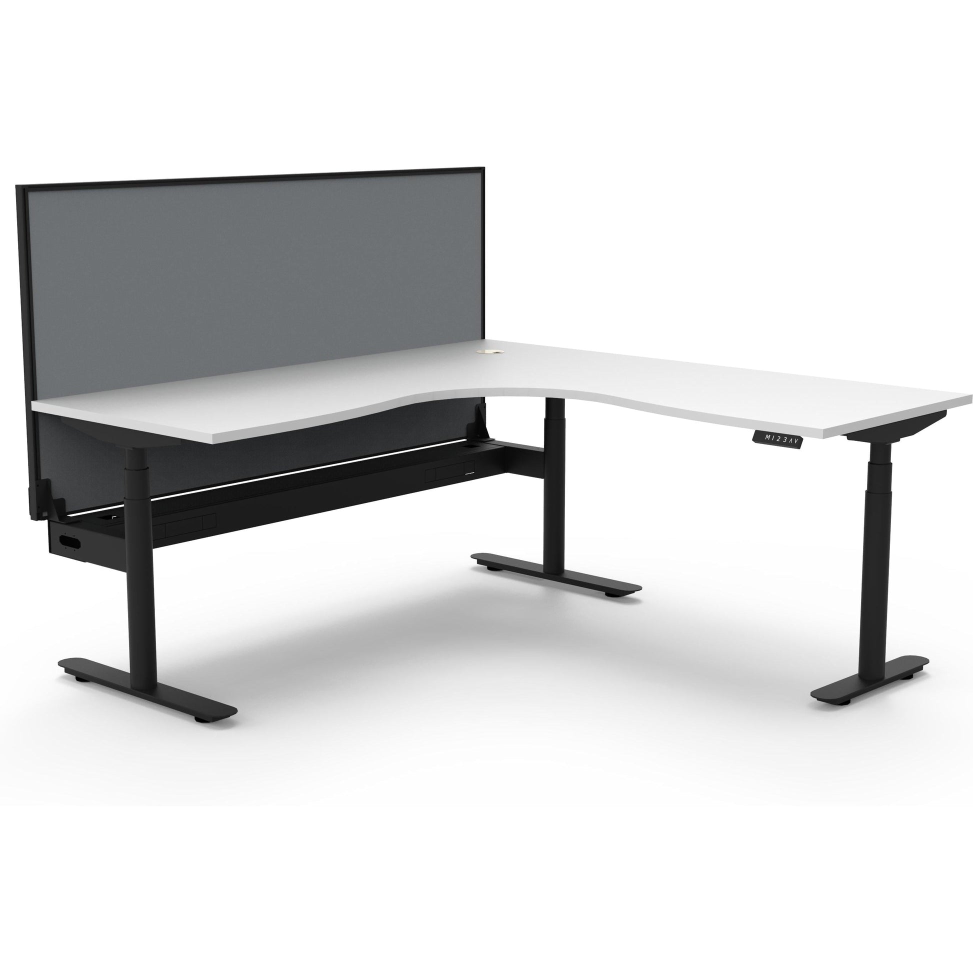 Eclipse (Round Legs) Electric Height Adjustable Corner Workstation
